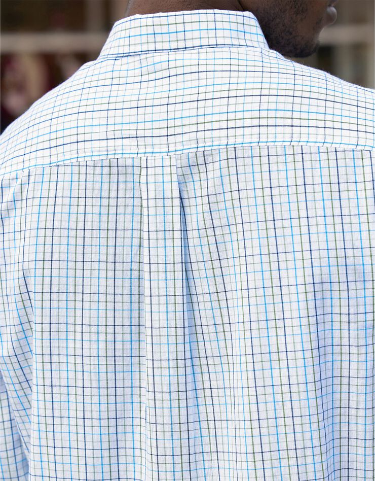 Chemise popeline carreaux manches longues (blanc) Chemise popeline carreaux manches longues (blanc)