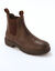 Boots chelsea cuir côtés élastiqués semelle épaisse (marron foncé)