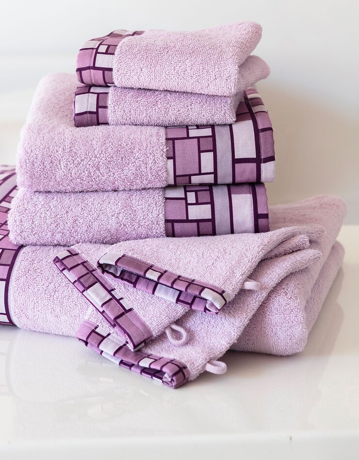 Éponge bouclette coton liteau imprimé mosaïque - 420g/m² (parme) Éponge bouclette coton liteau imprimé mosaïque - 420g/m² (parme)