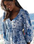 Robe courte imprimé fleuri (écru / bleu)