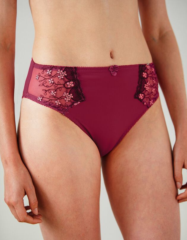 Culotte microfibre tulle brodé Caminata (cerise)