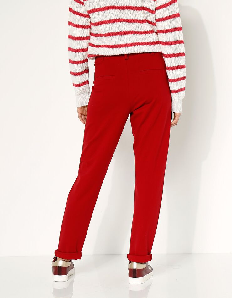 Pantalon chino uni, maille milano (tomette) Pantalon chino uni, maille milano (tomette)