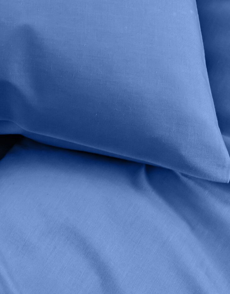 Linge de lit enfant - coton uni (bleu océan)