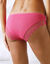 Culotte forme midi coton uni stretch et dentelle - lot de 3 (prune + fuchsia + ivoire)