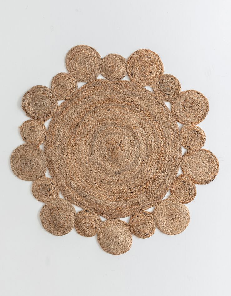 Tapis rond en jute ajouré (naturel)