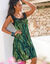 Robe imprimé tropical (noir / vert)