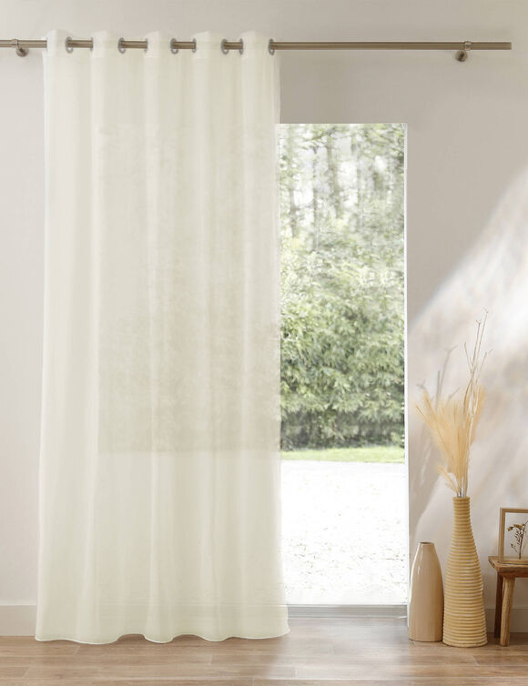 Panneau voile uni finition œillets (ivoire)