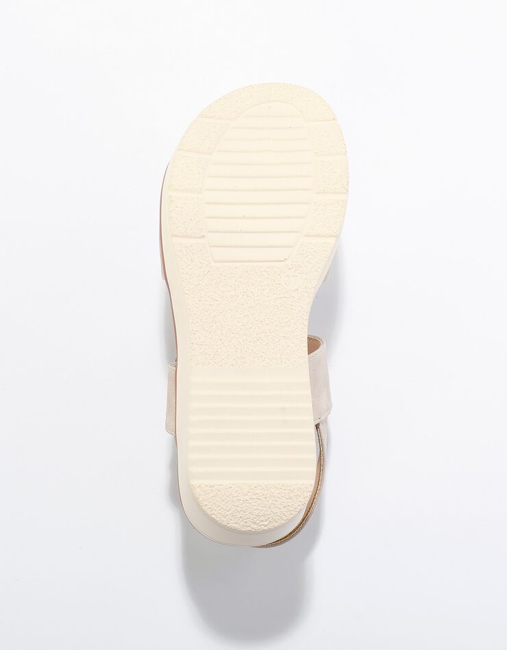 Sandales compensées ouverture totale (beige)