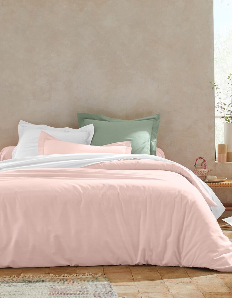 Linge de lit uni coton (blanc)