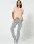 Pantalon jogging bicolore (gris chiné / blanc)