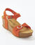 Sandales compensées ouverture totale (orange)