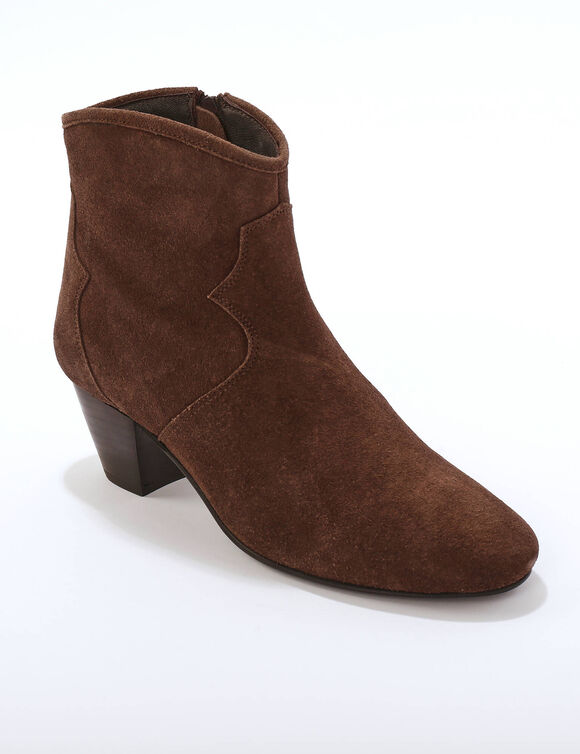 Boots western cuir (chocolat)