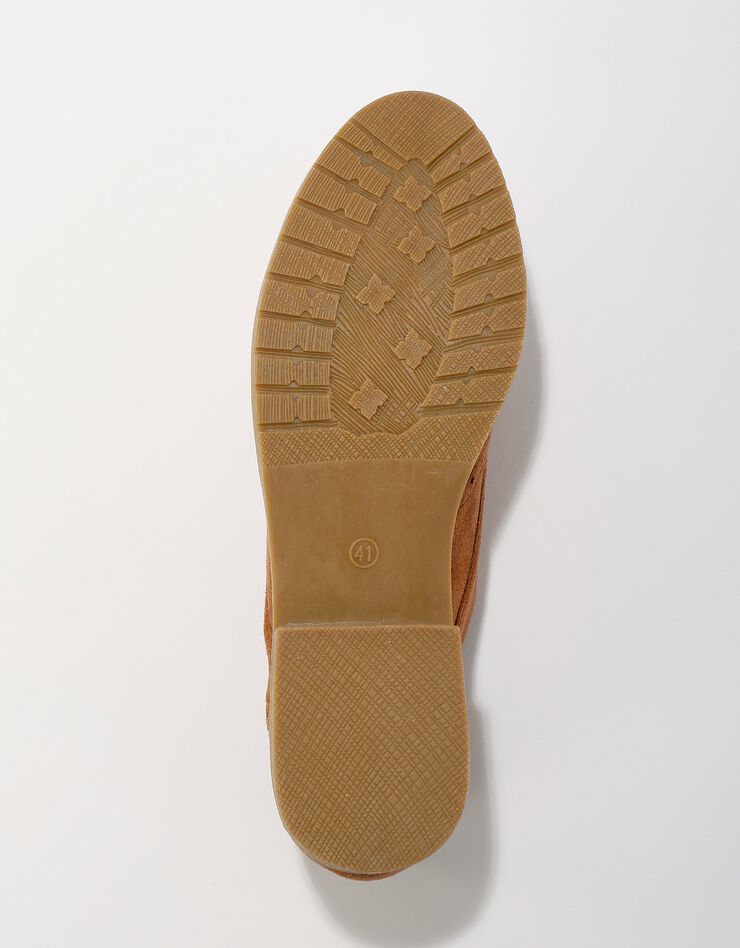 Derbies à lacets en suédine, bout perforé (beige) Derbies à lacets en suédine, bout perforé (beige)