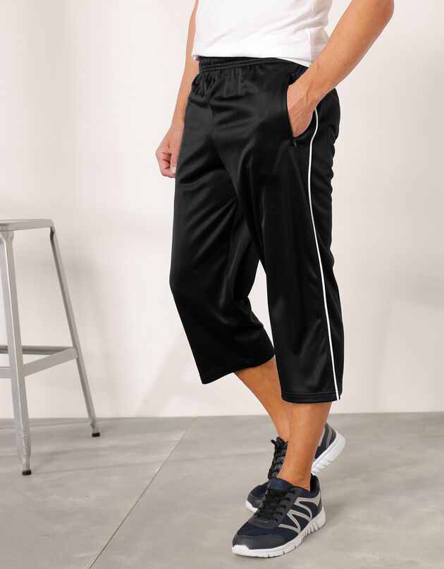 Pantacourt sport microfibre intérieur gratté (noir)
