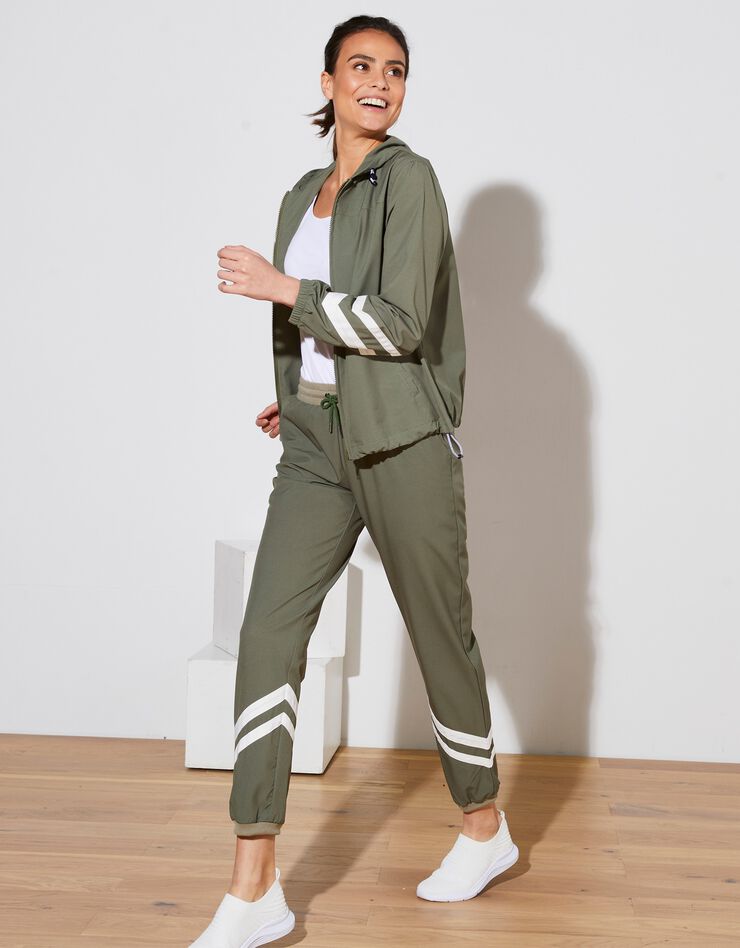 Veste à capuche zippée (kaki / blanc) Veste à capuche zippée (kaki / blanc)