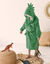 Peignoir de bain enfant à capuche personnalisable dinosaure microfibre (vert)