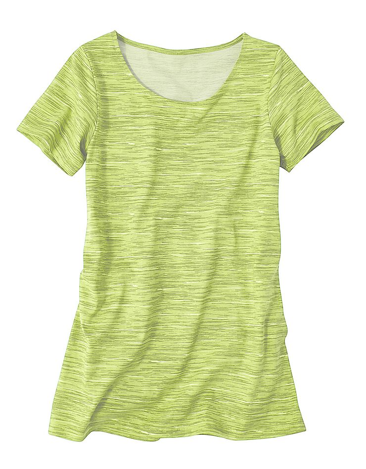 Tee-shirt col rond imprimé chiné (anis chiné) Tee-shirt col rond imprimé chiné (anis chiné)