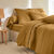 Linge de lit uni flanelle passepoil contrasté, collection "Intemporelle" (bronze)