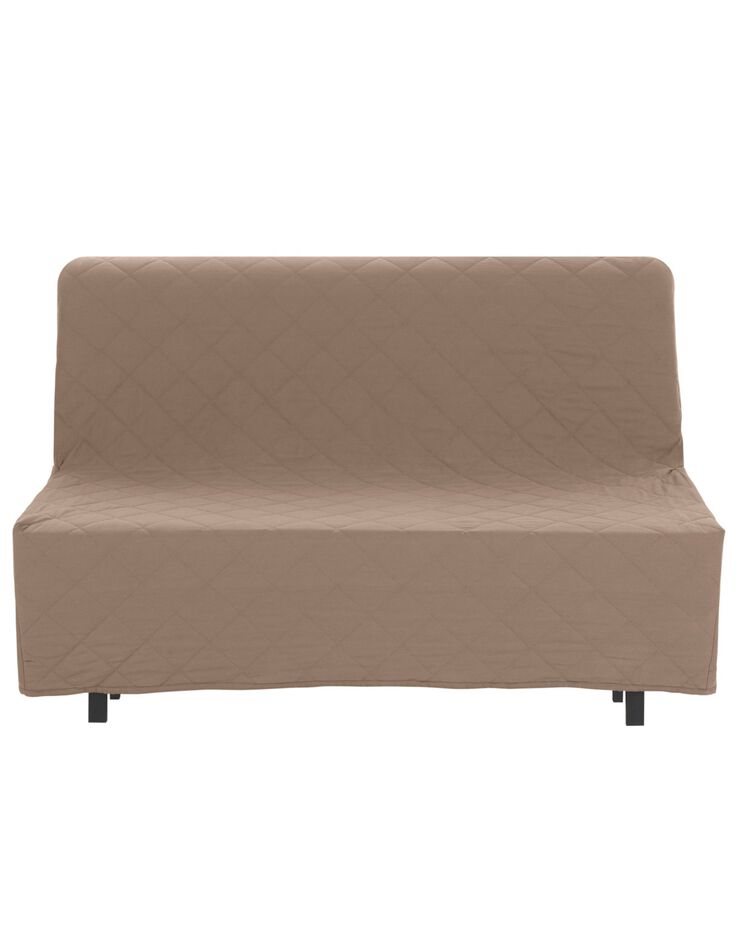 Housse canapé BZ coton bachette uni matelassé (taupe)