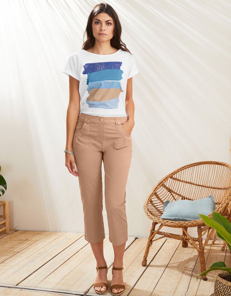Pantacourt droit stretch (noisette) Pantacourt droit stretch (noisette)