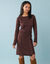 Robe pull effet portefeuille, Sp&eacute;cial Petites (chocolat)