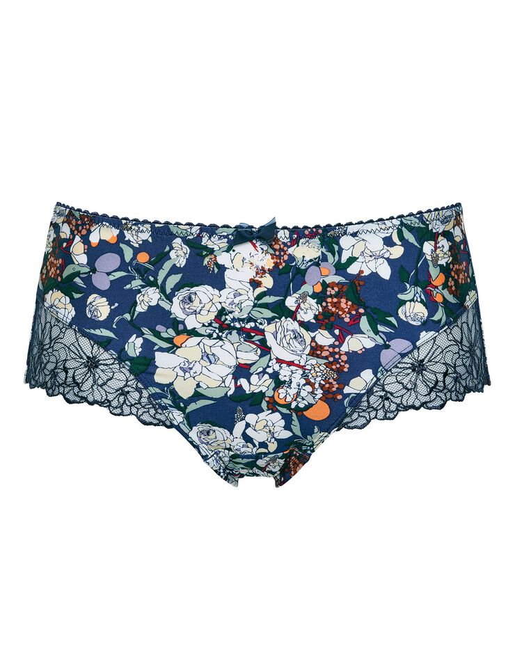Shorty "Agnès" dentelle et microfibre imprimées (bleu) Shorty "Agnès" dentelle et microfibre imprimées (bleu)