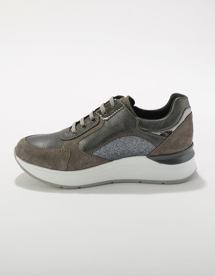 Sneakers compensées en cuir (gris) Sneakers compensées en cuir (gris)