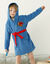 Peignoir de bain enfant super-héros à capuche éponge coton - 340g/m² (bleu dur)