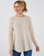 Pull évasé, maille anglaise toucher doux (écru)
