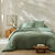 Linge de lit uni en triple gaze de coton (vert)