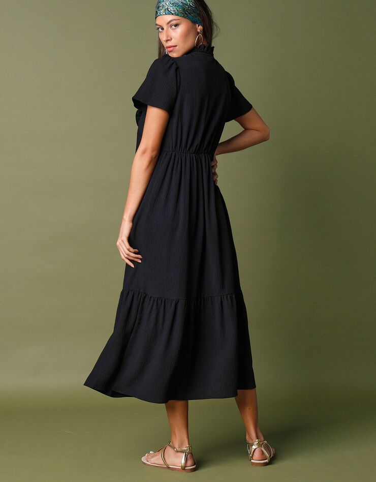 Robe longue encolure fantaisie  (noir)