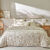 Linge de lit C&eacute;line en flanelle imprim&eacute; floral (sable)