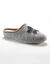 Chaussons mules fleur appliquée - largeur confort (gris chiné)