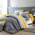 Linge de lit Nathalie coton (gris / jaune)