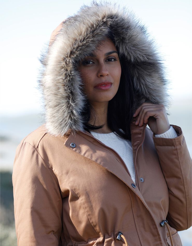 Parka réversible doudoune matelassée déperlante (caramel) Parka réversible doudoune matelassée déperlante (caramel)