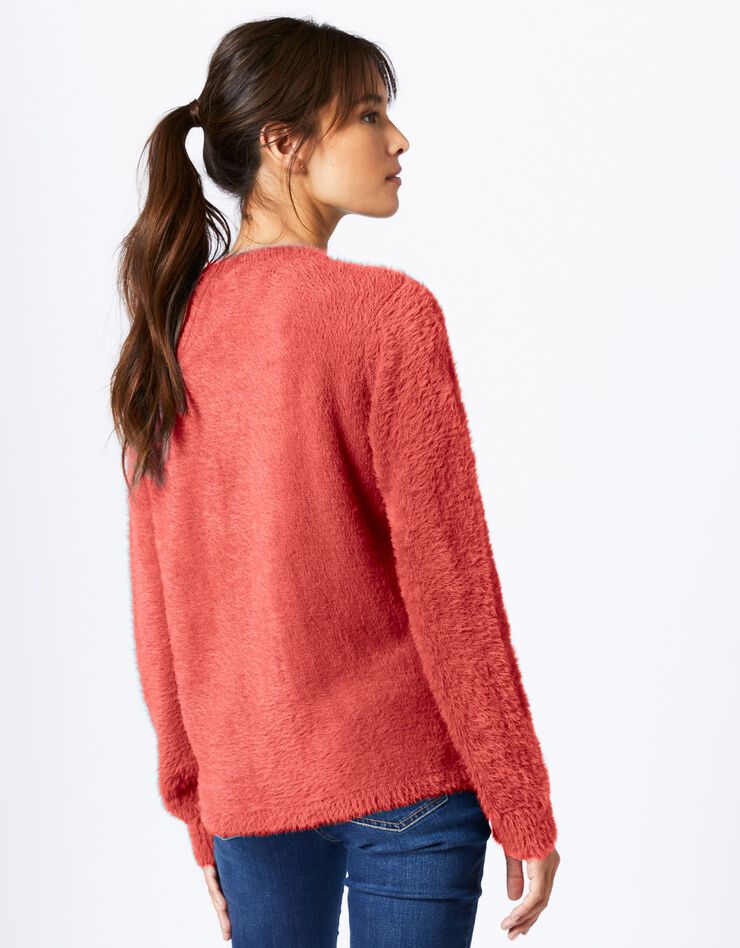 Cardigan en maille douceur (corail) Cardigan en maille douceur (corail)