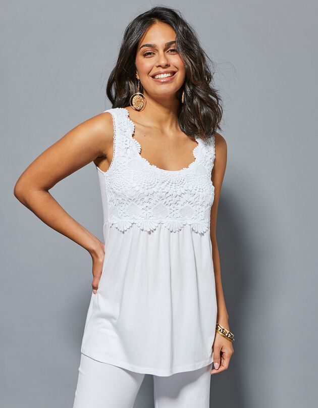 Débardeur macramé (blanc)