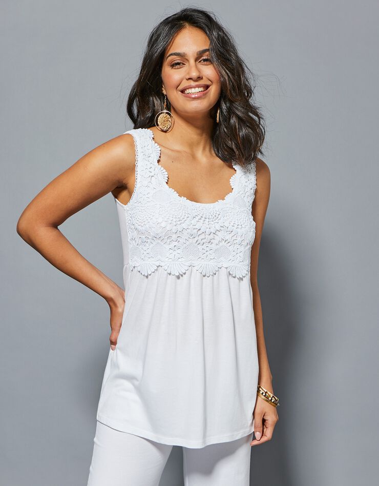 Débardeur macramé (blanc)