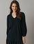 Robe courte volantée à nouettes, crêpe (noir)