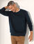 Pull pur coton col rond manches longues (marine chiné)