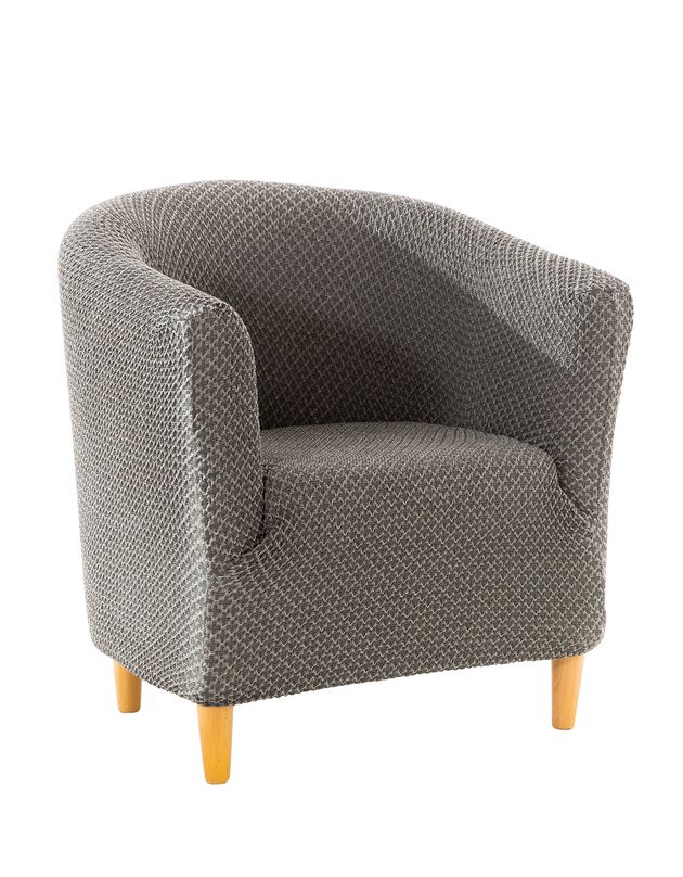 Housse texturée bi-extensible spéciale fauteuil cabriolet (gris chiné)