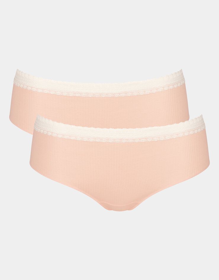 Culotte échancrée Go RIBBED - lot de 2 (poudre)