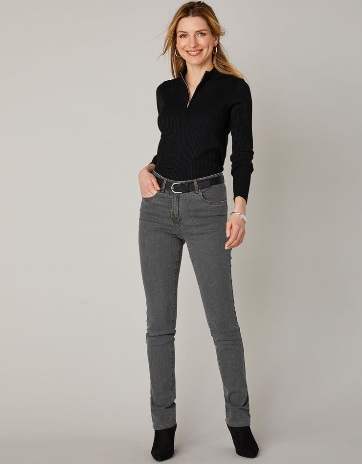 Jean coupe droite stretch - moyenne stature (gris foncé) Jean coupe droite stretch - moyenne stature (gris foncé)