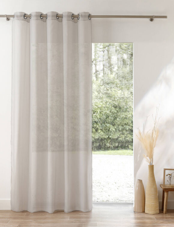 Panneau voile uni finition œillets (gris perle)