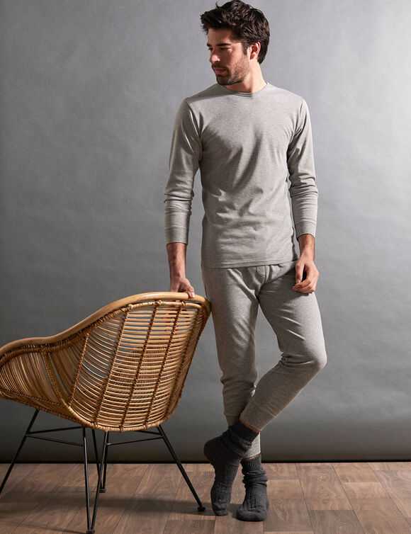 Caleçon long Thermoperle® coton - lot de 2 (gris chiné)