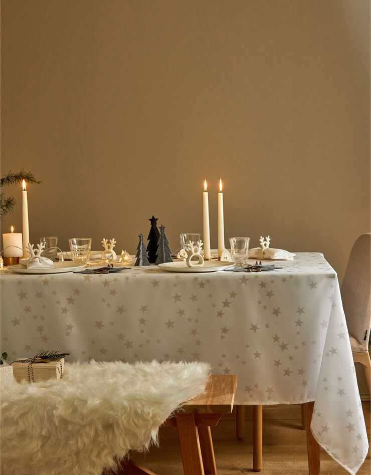 Nappe imprimé étoiles dorées (blanc) Nappe imprimé étoiles dorées (blanc)