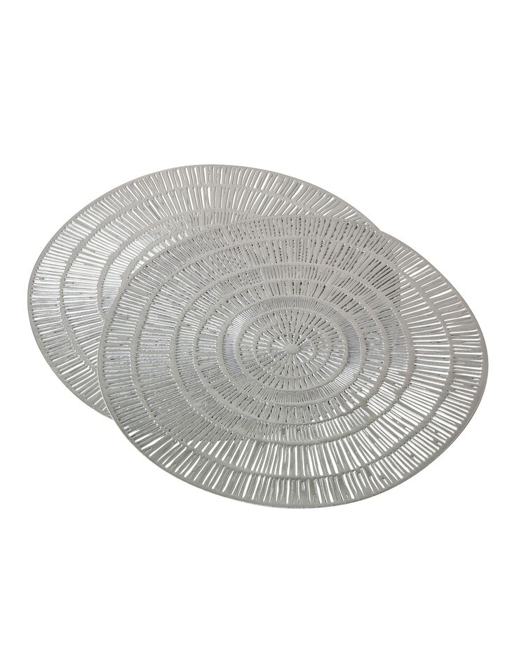 Lot de 2 sets de tables métallisés (argenté)