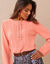 Pull ajouré col tunisien boutonné (pêche)