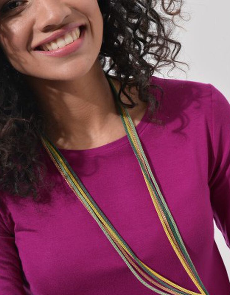 Tee-shirt uni col rond viscose stretch (violine foncé) Tee-shirt uni col rond viscose stretch (violine foncé)