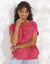 Pull maille crochet, uni (rose)